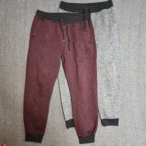 Southpole Men's Jogger Sweatpants XL Red / Gray Marled Knit Drawstring Pockets